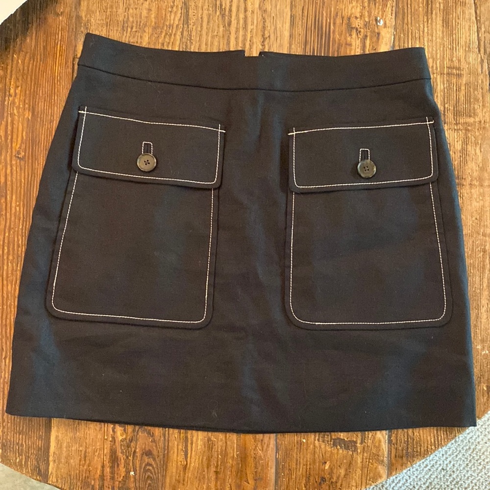 J Crew black mini skirt with pockets AP056 sz 10